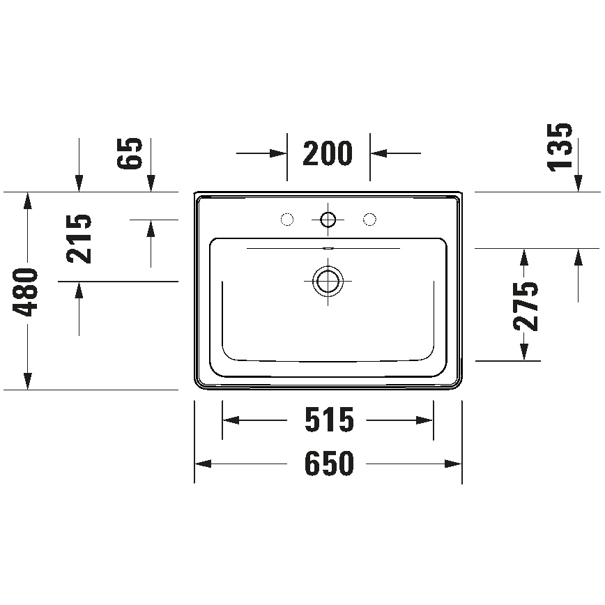 Duravit 2367650060 - Umywalka wisząca D-NEO 65x48 cm ceramika/biały połysk