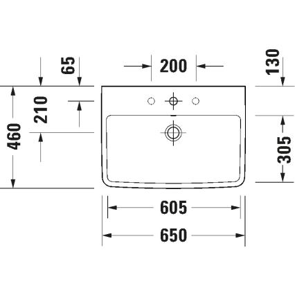 Duravit 23756500002 - Umywalka wisząca D-NEO 65x46 cm ceramika/biały połysk