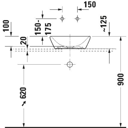 Duravit 2397400070 - Umywalka nablatowa D-NEO 40x40 cm, ceramika/biały połysk