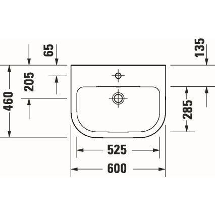Duravit 23986000002 - Umywalka wisząca D-CODE 60x46 cm ceramika/biała, błyszcząca