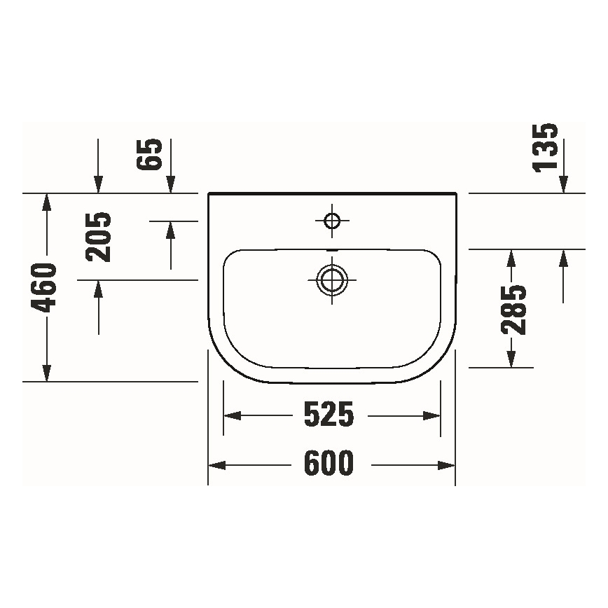 Duravit 23986000002 - Umywalka wisząca D-CODE 60x46 cm ceramika/biała, błyszcząca