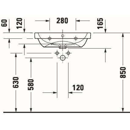 Duravit 23986000002 - Umywalka wisząca D-CODE 60x46 cm ceramika/biała, błyszcząca