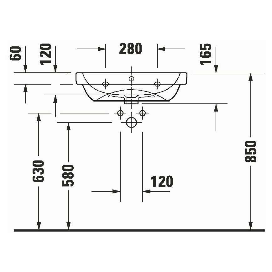 Duravit 23986000002 - Umywalka wisząca D-CODE 60x46 cm ceramika/biała, błyszcząca