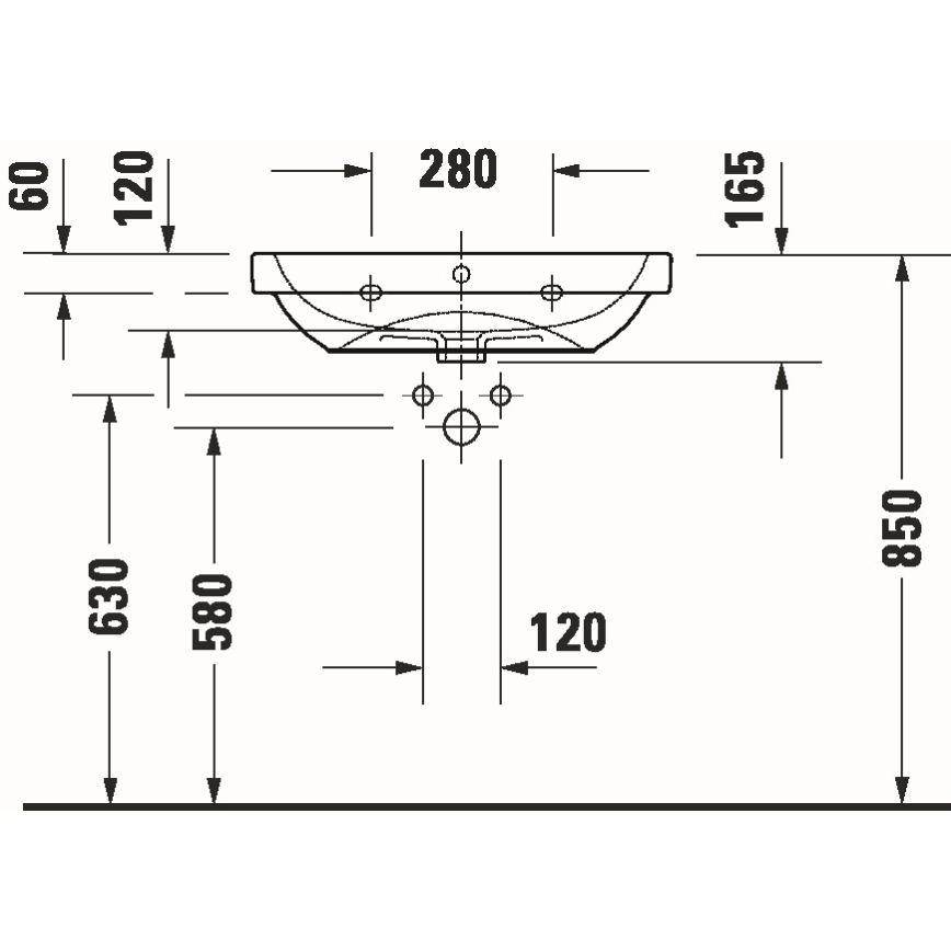 Duravit 23986500002 - Umywalka wisząca D-CODE 65x46 cm ceramika/biały połysk