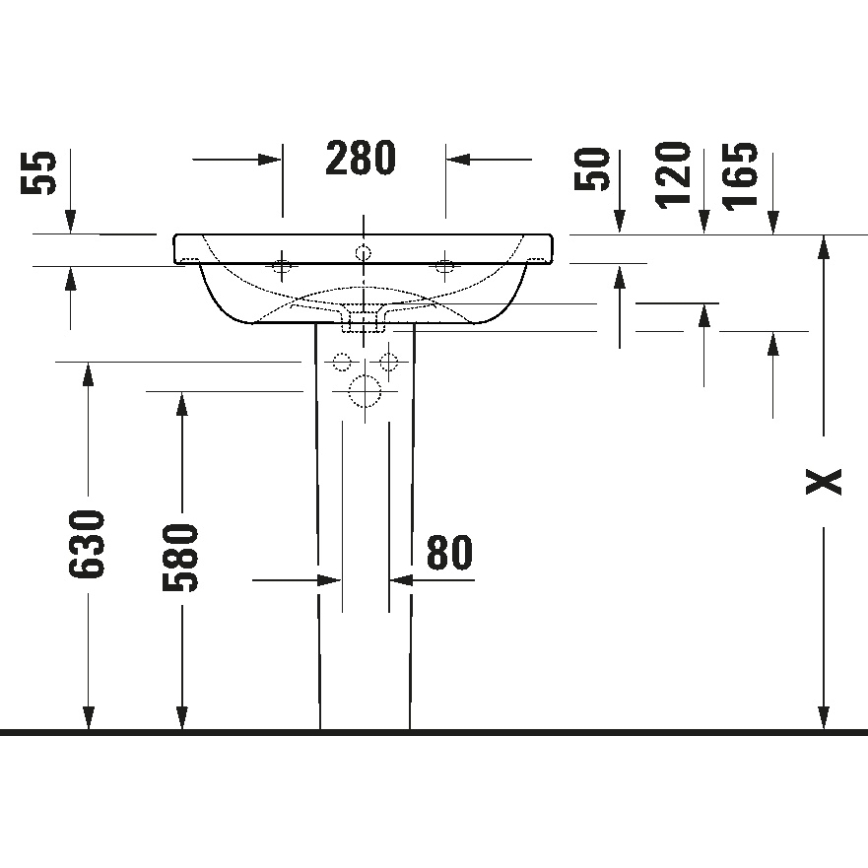 Duravit 23996500002 - Umywalka wisząca D-CODE 65x48 cm ceramika/biały połysk