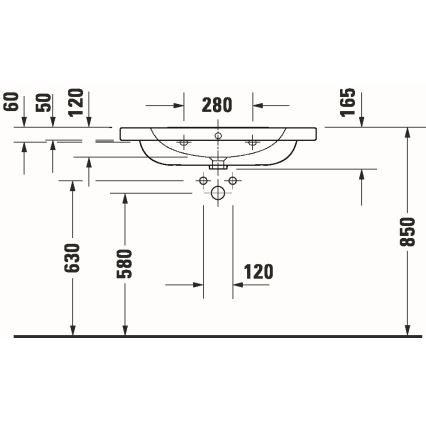 Duravit 23998000002 - Umywalka wisząca D-CODE 80x48 cm, ceramika, biały połysk