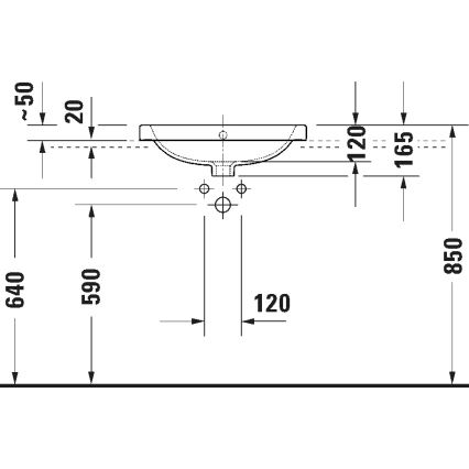 Duravit 24025500002 - Umywalka wisząca D-CODE 55x44 cm, ceramika / biały połysk