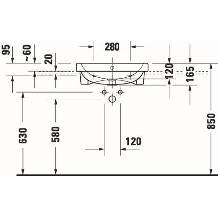 Duravit 24035500002 - Umywalka wpuszczana D-CODE 55x45,5 cm ceramika/biały połysk