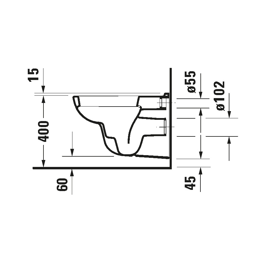 Duravit 25350900002 - Miska WC wisząca D-CODE ceramiczna/błyszcząca biała