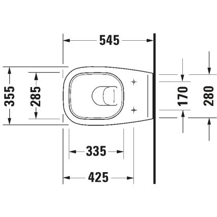 Duravit 25350900002 - Miska WC wisząca D-CODE ceramika/biały połysk