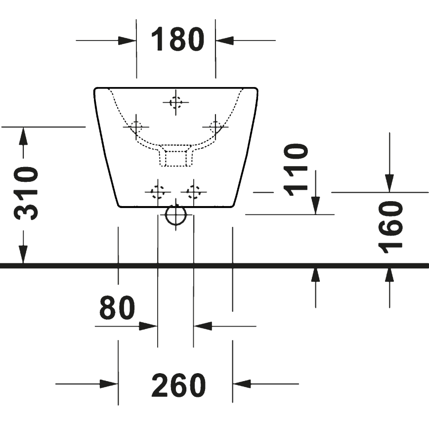 Duravit 27271500002 - Bidet wiszący D-CODE ceramika / biały połysk