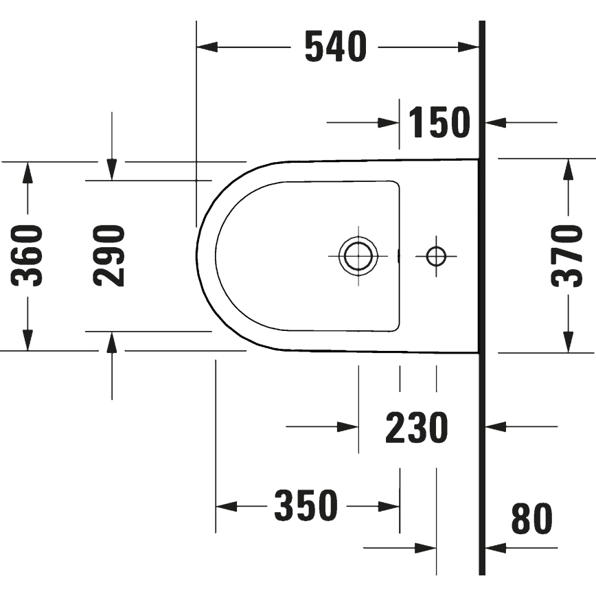 Duravit 27271500002 - Bidet wiszący D-CODE ceramika / biały połysk