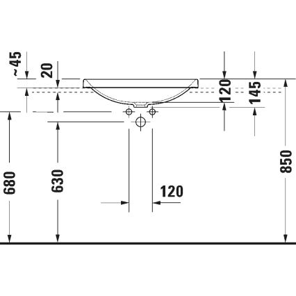 Duravit 358600079 - Umywalka wpuszczana D-NEO 60x44 cm ceramika/biały połysk