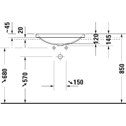 Duravit 358600079 - Umywalka wpuszczana D-NEO 60x44 cm ceramika/biały połysk