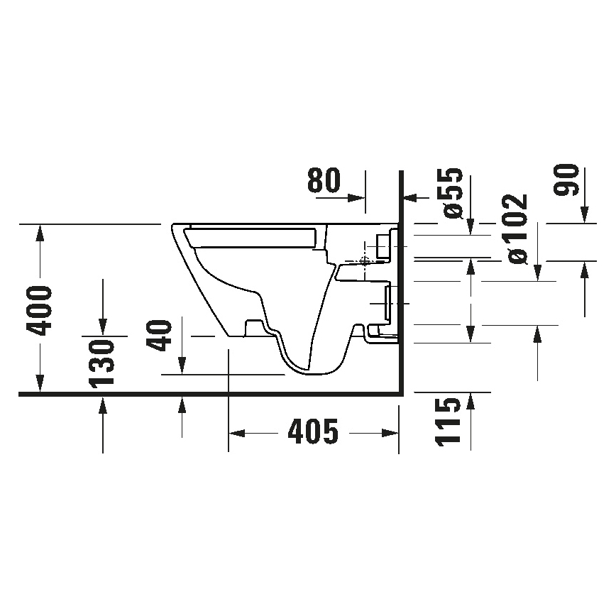 Duravit 49030900B2 - Wiszące WC z deską sedesową D-CODE, ceramika, biały połysk