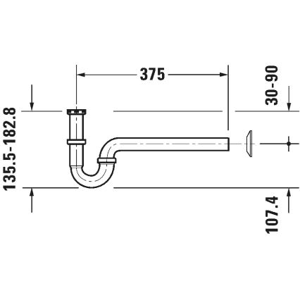 Duravit 50260000 - Syfon umywalkowy UNIVERSAL, chrom błyszczący