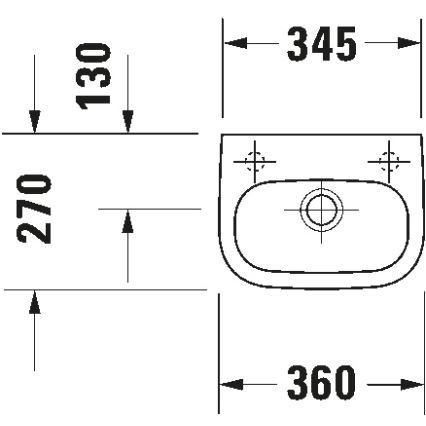 Duravit 7053600082 - Umywalka wisząca D-CODE 36x27 cm ceramika/biały połysk