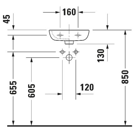 Duravit 7053600082 - Umywalka wisząca D-CODE 36x27 cm ceramika/biały połysk