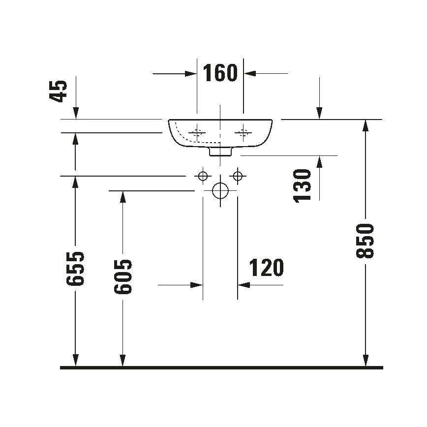 Duravit 7053600082 - Umywalka wisząca D-CODE 36x27 cm ceramika/biały połysk