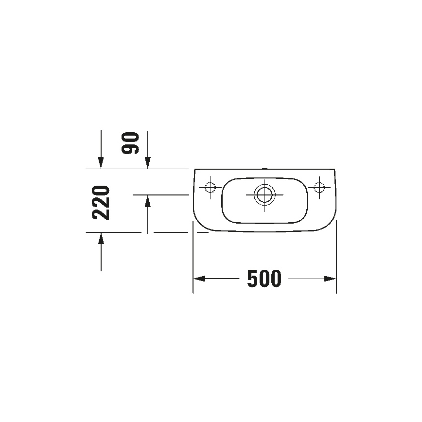 Duravit 7065000092 - Umywalka wisząca D-CODE 50x22 cm ceramika/połysk/biała