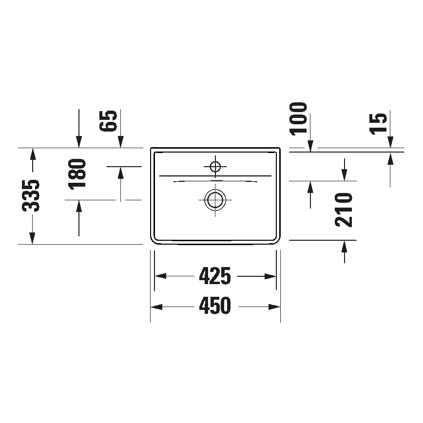Duravit 738450041 - Umywalka wisząca D-NEO 45x33,5 cm ceramika/biały połysk