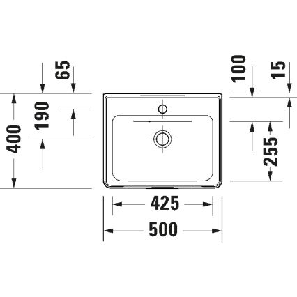 Duravit 742500060 - Umywalka wisząca D-NEO 50x40 cm ceramika/biały połysk