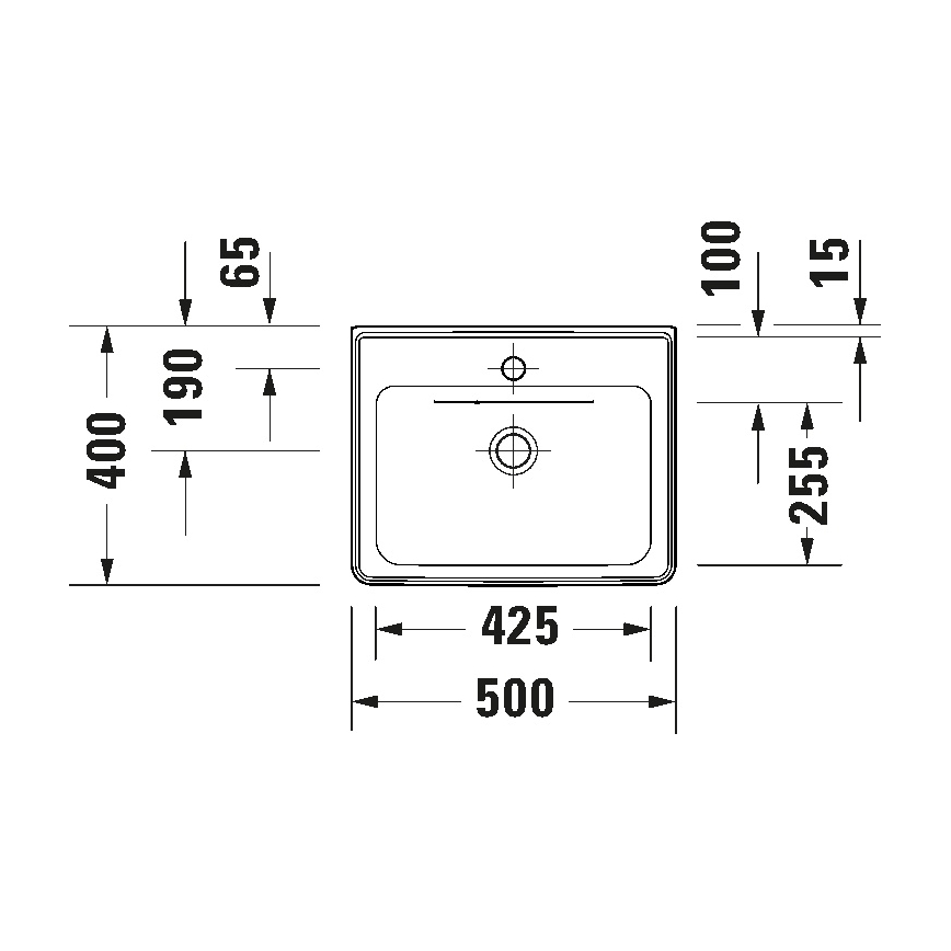 Duravit 742500060 - Umywalka wisząca D-NEO 50x40 cm ceramika/biały połysk