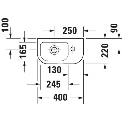 Duravit 7494000412 - Umywalka wisząca D-CODE 40x22 cm ceramika/biel w połysku