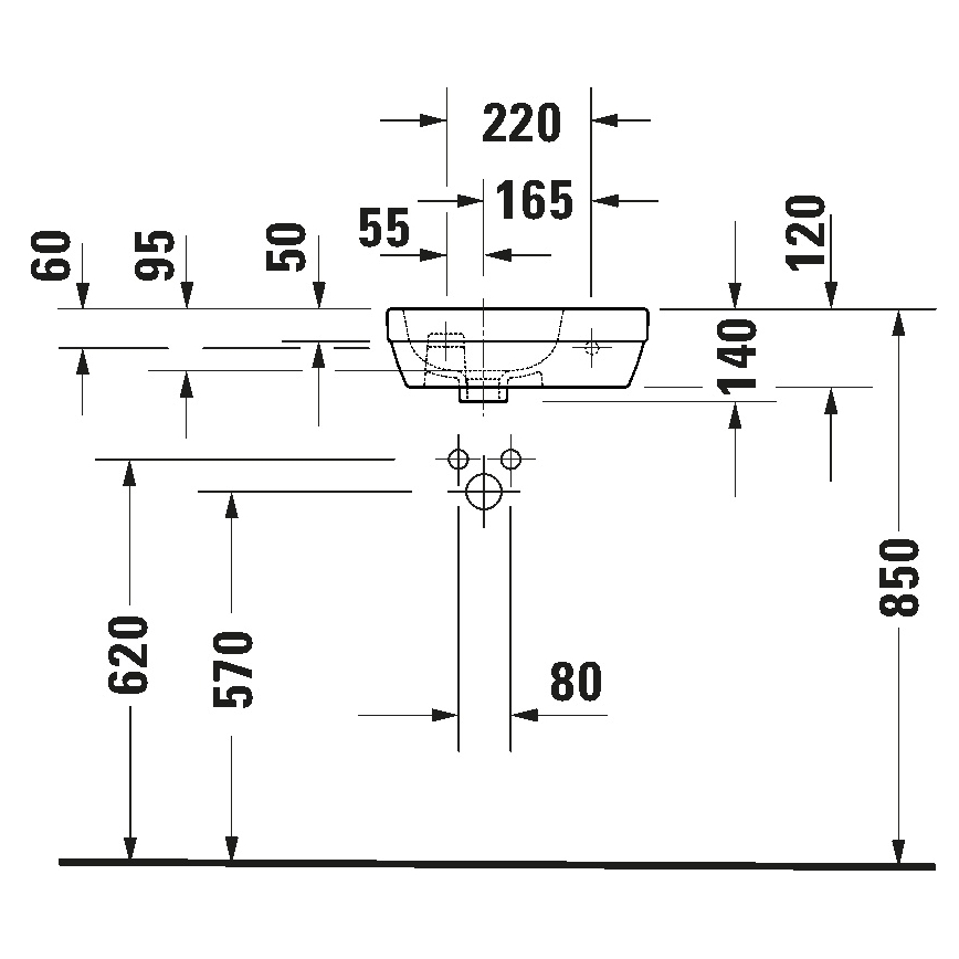Duravit 7494000412 - Umywalka wisząca D-CODE 40x22 cm ceramika/biel w połysku