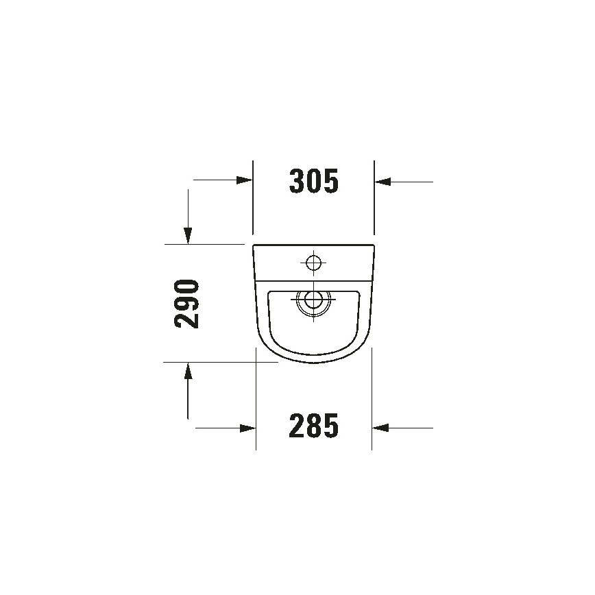 Duravit 828300000 - Bezkołnierzowy pisuar D-CODE, przyłącze od góry, odpływ z tyłu, ceramika, biały połysk