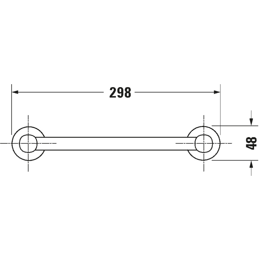 Duravit 99144600 - Uchwyt wannowy D-CODE 28,4 cm czarny mat