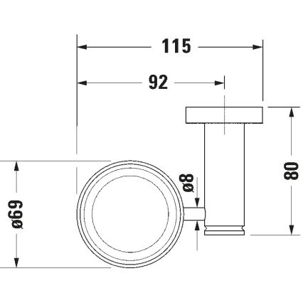Duravit 99191000 - Uchwyt ścienny na szczoteczki do zębów D-CODE, lewy, chrom błyszczący