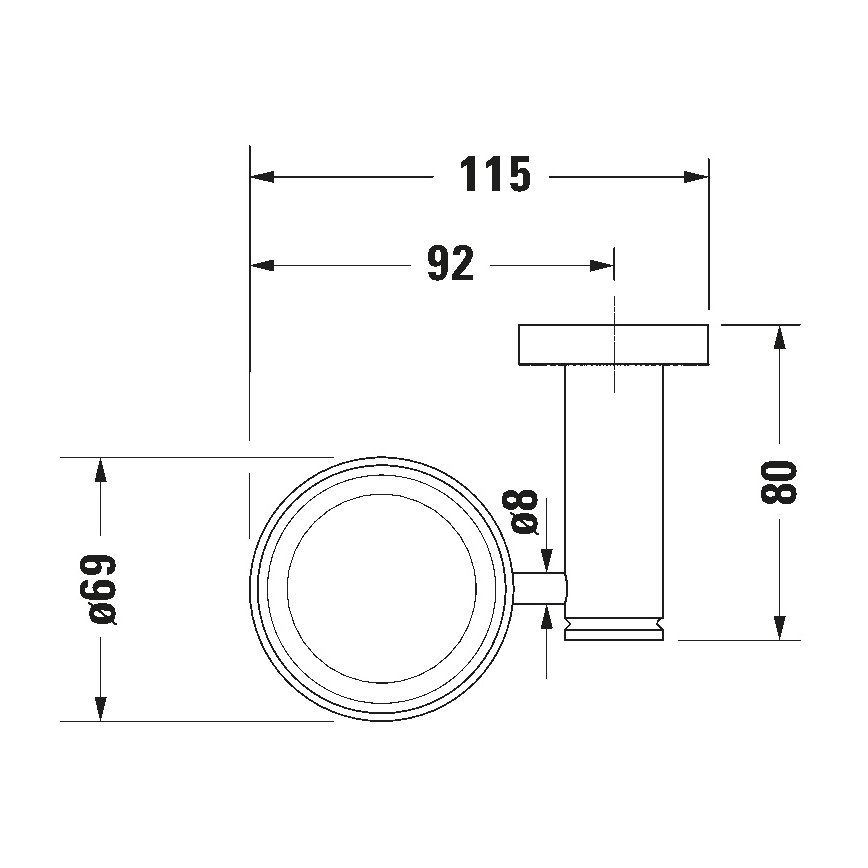 Duravit 99191000 - Uchwyt ścienny na szczoteczki do zębów D-CODE, lewy, chrom błyszczący