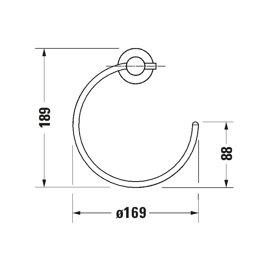 Duravit 99214600 - Wieszak ścienny na ręczniki D-CODE, czarny mat