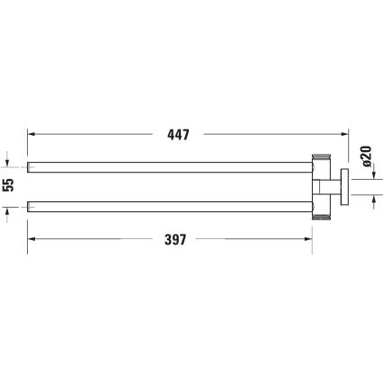 Duravit 99221000 - Naścienny wieszak na ręczniki D-CODE 44,7 cm, chrom błyszczący
