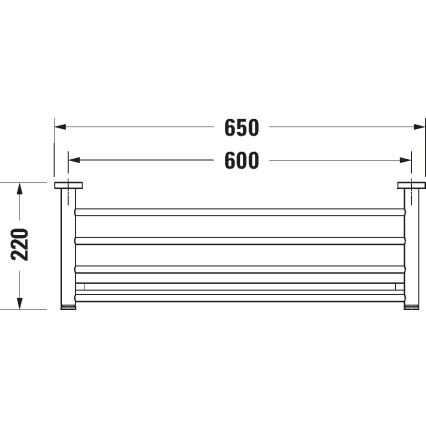 Duravit 99251000 - Naścienny wieszak na ręczniki D-CODE 65 cm, chrom błyszczący