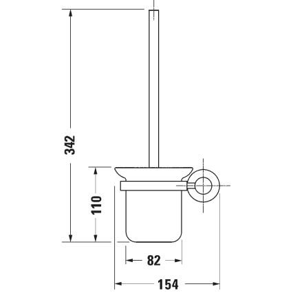 Duravit 99274600 - Naścienna szczotka WC D-CODE, czarny mat