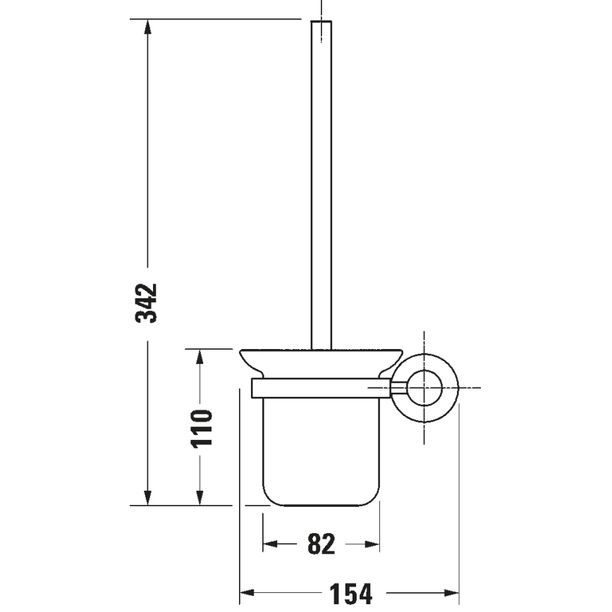 Duravit 99274600 - Naścienna szczotka WC D-CODE, czarny mat