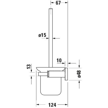 Duravit 99274600 - Naścienna szczotka WC D-CODE, czarny mat