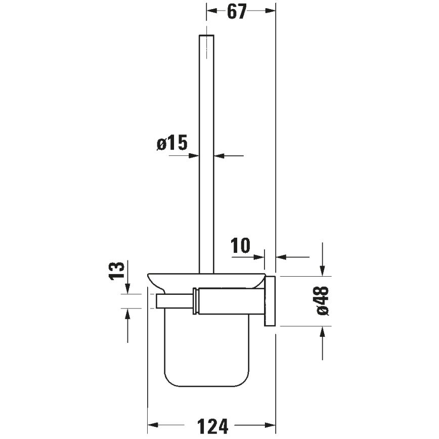 Duravit 99274600 - Naścienna szczotka WC D-CODE, czarny mat