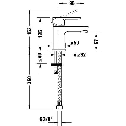 Duravit DC1013002010 - Bateria umywalkowa D-CODE, chrom błyszczący
