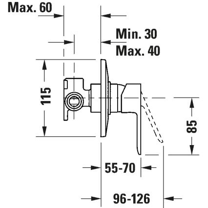 Duravit DC4210007010 - podtynkowa bateria prysznicowa D-CODE chrom błyszczący