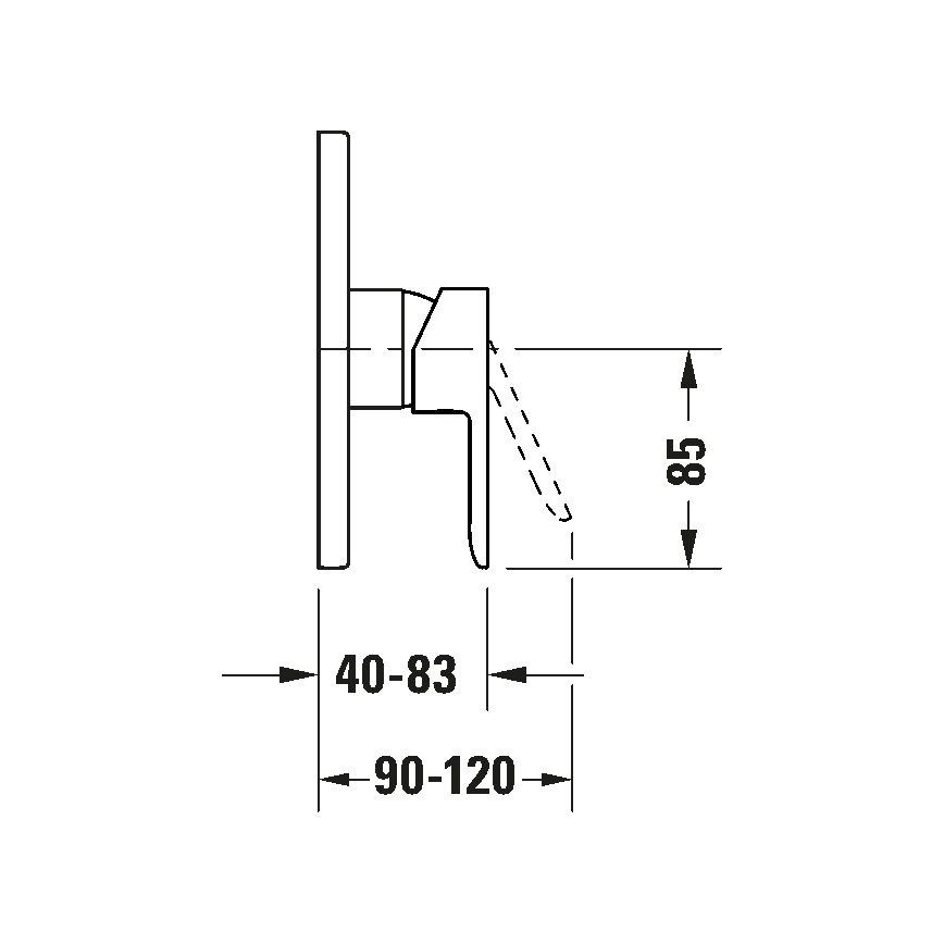 Duravit DC4210010010 - Bateria prysznicowa do montażu podtynkowego D-CODE, chrom błyszczący