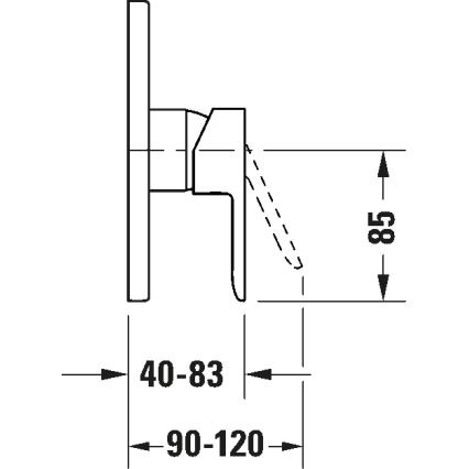 Duravit DC4210010046 - Bateria prysznicowa podtynkowa D-CODE matowa czerń