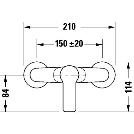 Duravit DC4230001010 - Ścienna bateria bidetowa D-CODE, chrom błyszczący