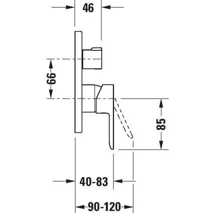 Duravit DC5210012046 - Bateria wannowa podtynkowa D-CODE, czarny mat