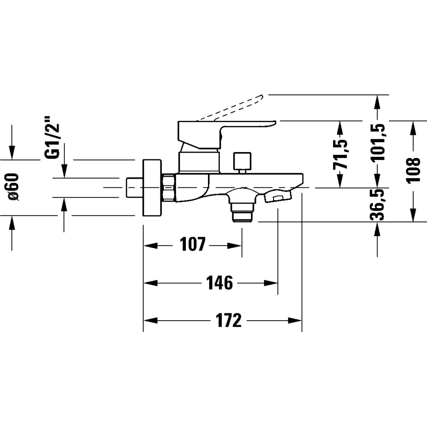 Duravit DC5230001010 - Bateria wannowa D-CODE chrom błyszczący