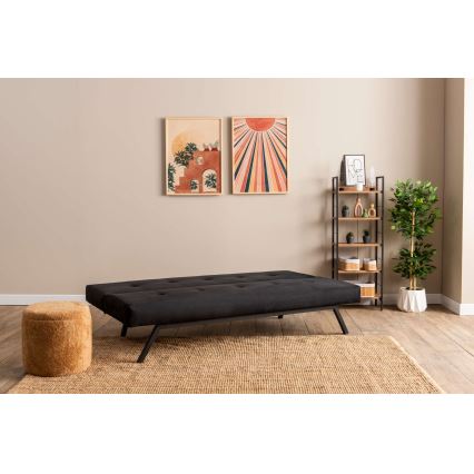Dwuosobowa rozkładana sofa BAKU, czarna