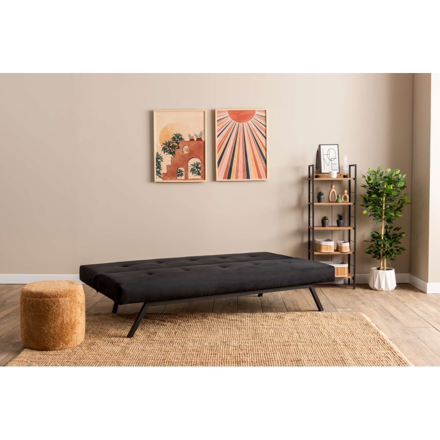 Dwuosobowa rozkładana sofa BAKU, czarna