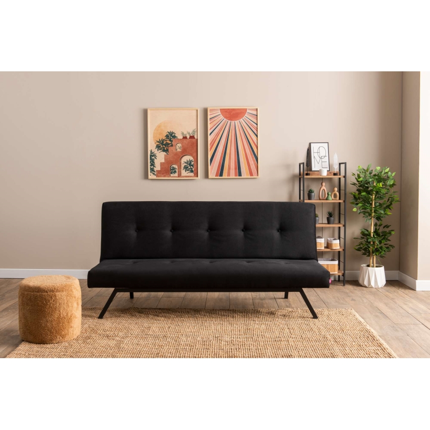 Dwuosobowa rozkładana sofa BAKU, czarna